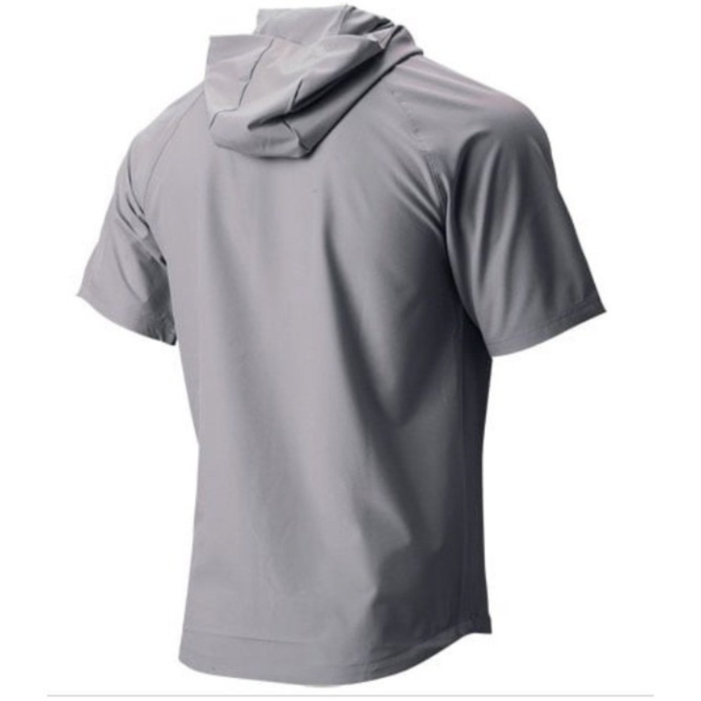 Rawlings Short Sleeve Hoodie Mens Small Blue Grey New ColorSync Quarter Zip
